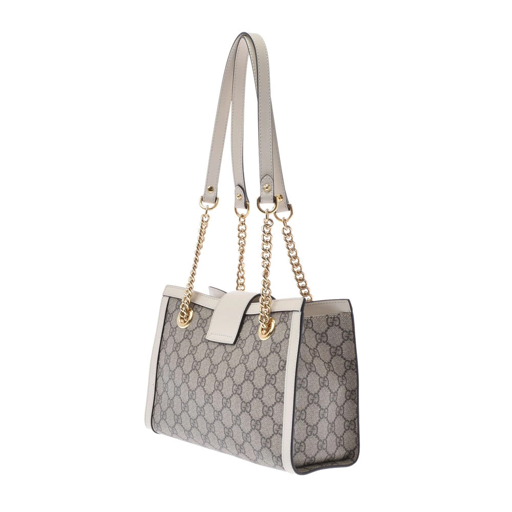 Gucci White Ivory Bag Calfskin Padlock Shoulder Beige